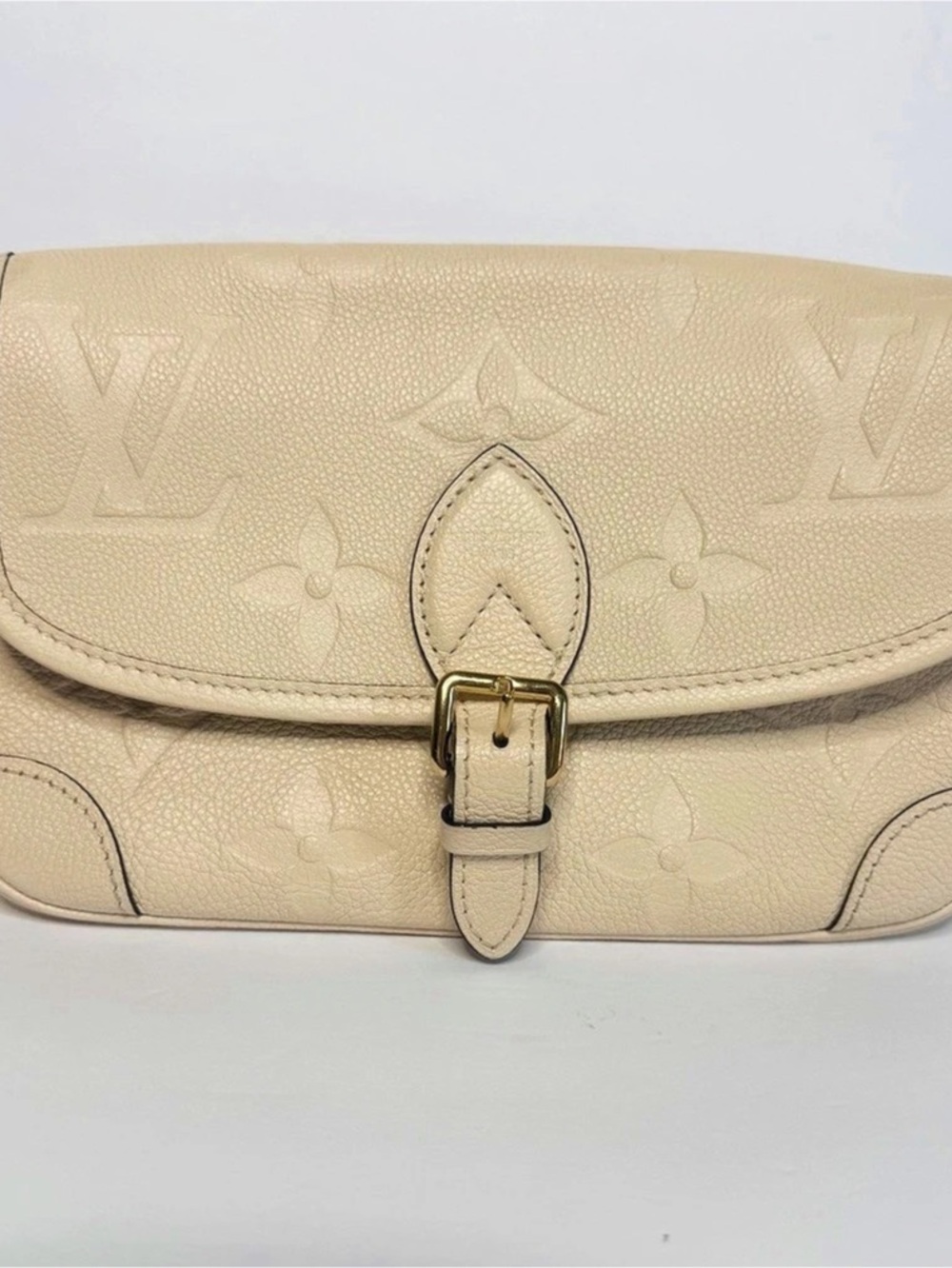 Louis Vuitton Diane Monogram Empreinte Shoulder Bag Beige